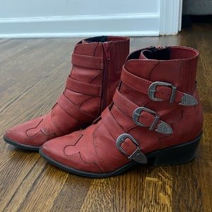 Red Ankle Boots